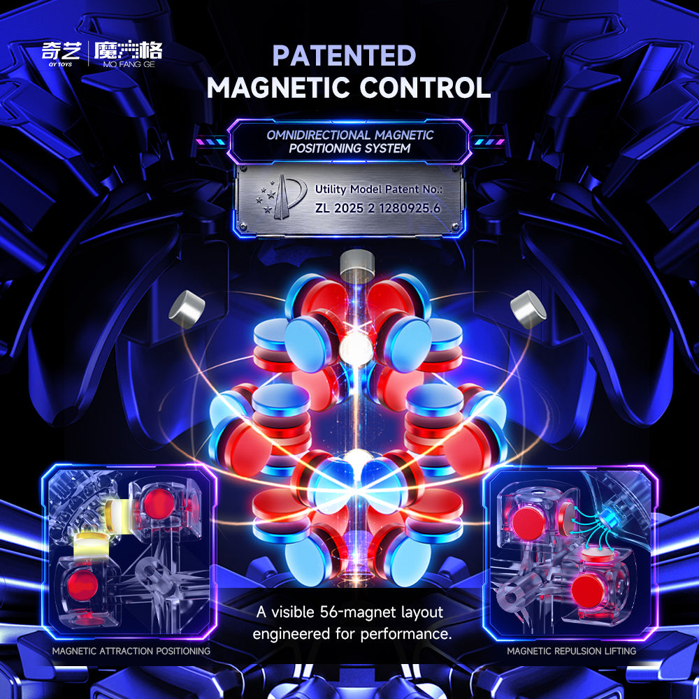 QiYi Speed Gear Cube 3x3 (Tiled, Magnetic + Ball-Core)