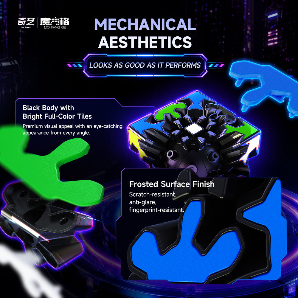 QiYi Speed Gear Cube 3x3 (Tiled, Magnetic + Ball-Core)