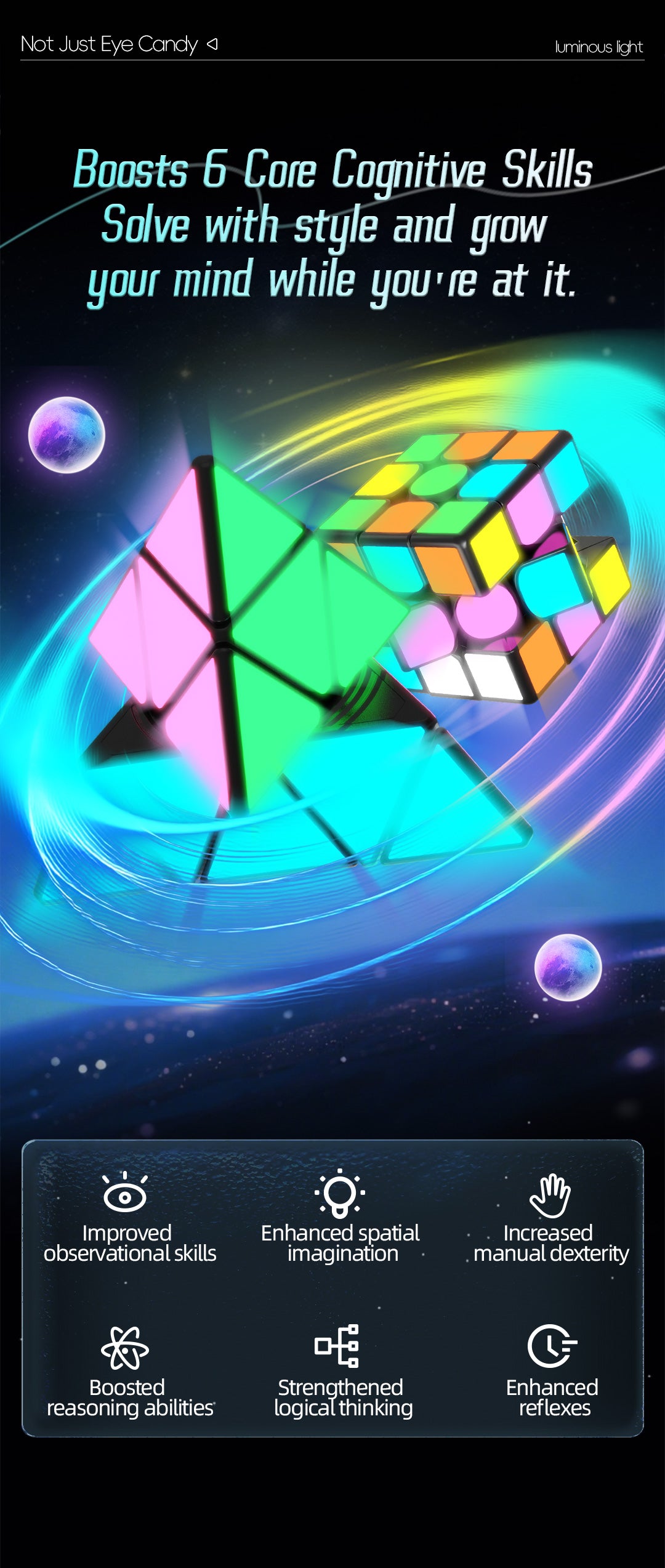 QiYi Magnetic 3x3 (Glow in the Dark Stickers)