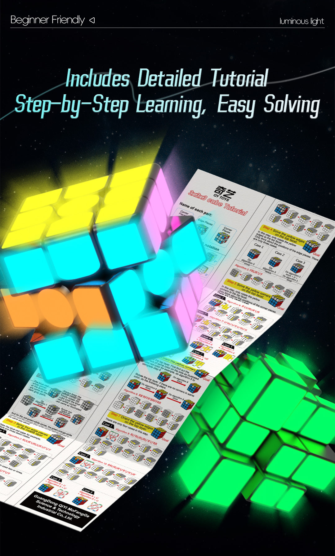 QiYi 2x2 (Glow in the Dark Stickers)