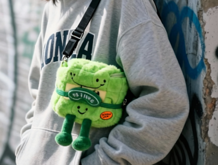 YJ PBTime Plush Crossbody Bag