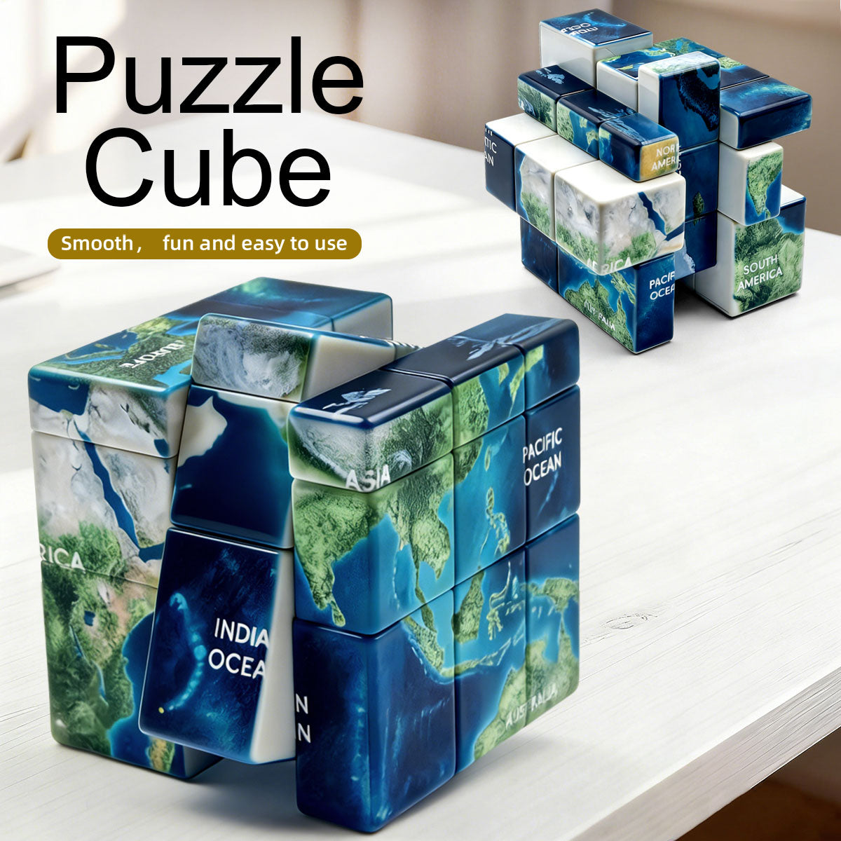Ziina 3x3 Mirror World Map (3D)