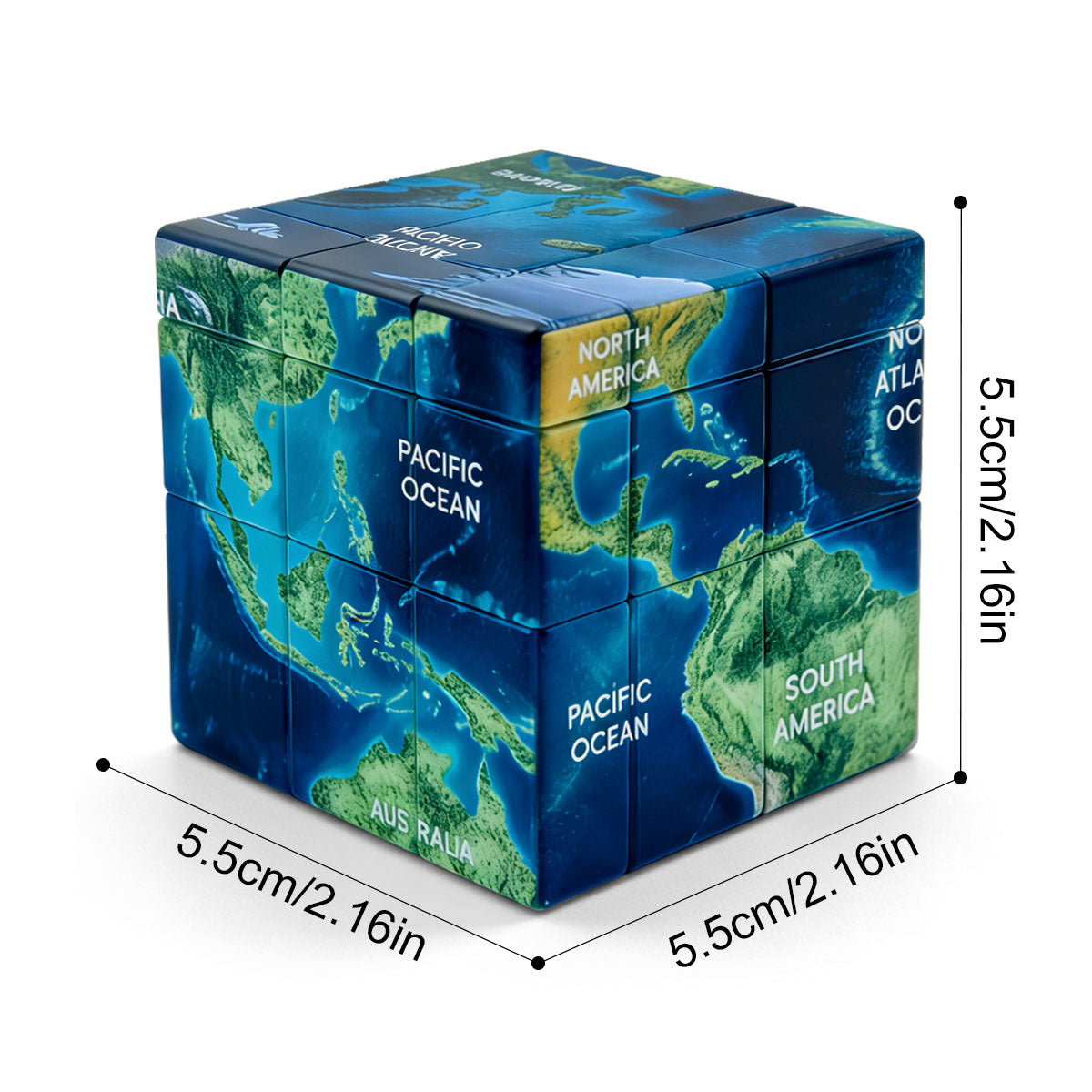 Ziina 3x3 Mirror World Map (3D)