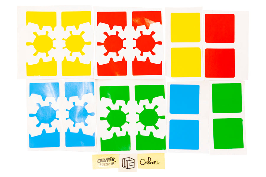 Bram & Oskar Gear 2x2 Cube 4-Color Sticker Set