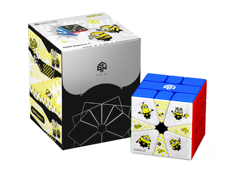 GAN Square-1 (Minions Edition, MagLev + Frosted) - Stickerless / Black Side
