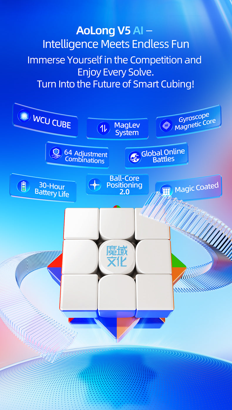 MoYu AoLong V5 AI 3x3 (Smart Cube, 8-Magnet Ball-Core + MagLev + UV)