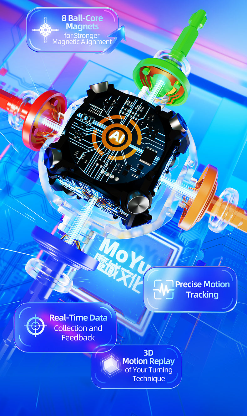 MoYu AoLong V5 AI 3x3 (Smart Cube, 8-Magnet Ball-Core + MagLev + UV)