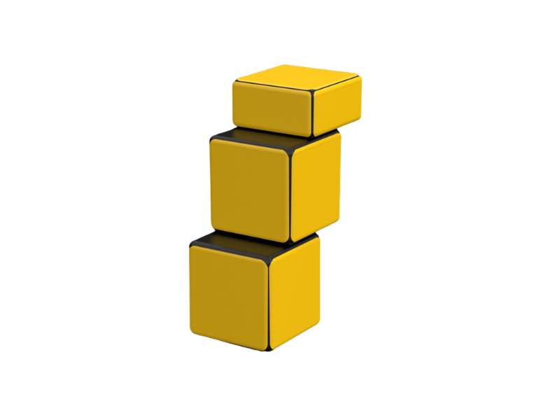 Ziina Mirror 1x1x3 - Black (Yellow)