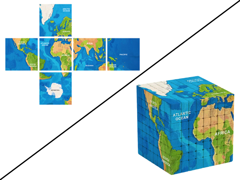 Ziina World Map 8x8 (B)