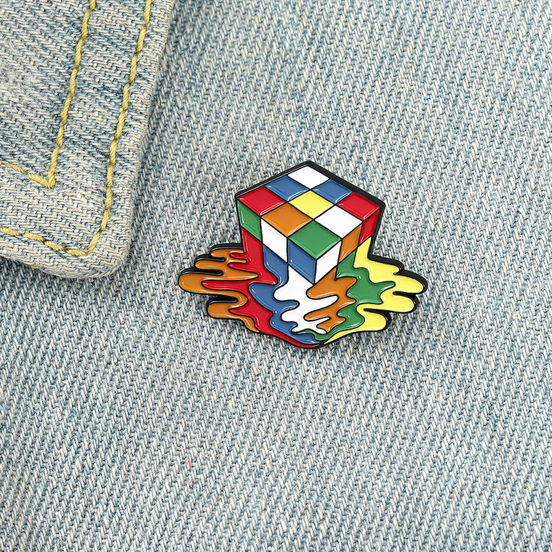 Melted Cube Brooch (Pin)