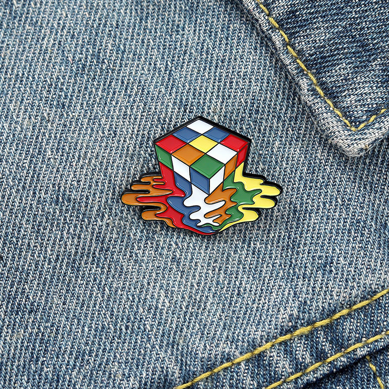 Melted Cube Brooch (Pin)