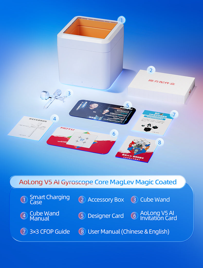 MoYu AoLong V5 AI 3x3 (Smart Cube, 8-Magnet Ball-Core + MagLev + UV)
