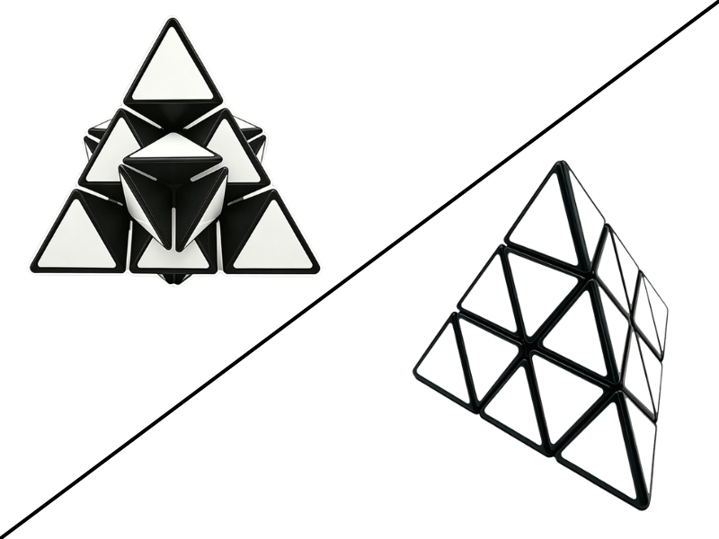 ZePuzzles Tricky Pyraminx - Black (White)