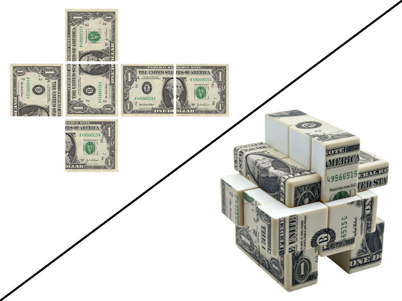 Ziina 3x3 Mirror Dollar Cube