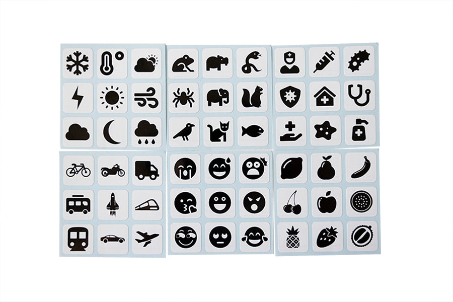 3x3 Icon Stickers - White